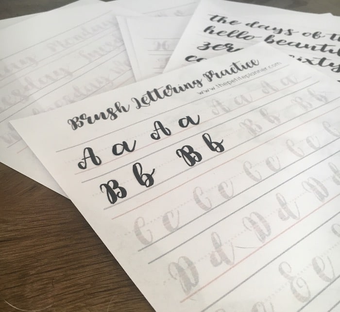 Learn Brush Lettering with these Free Printable Practice Sheets