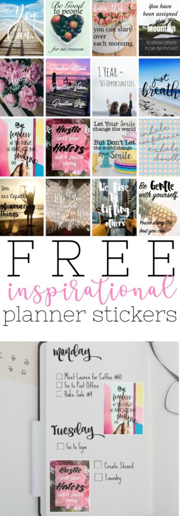 Free Printable Inspirational Stickers for Your Planner or Bullet Journal