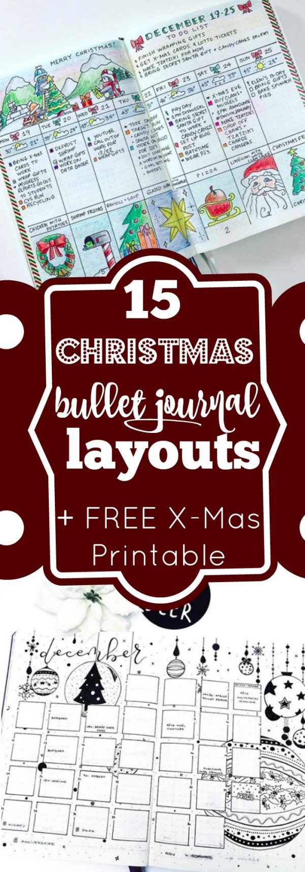 15 Christmas Bullet Journal Layout Ideas + FREE Printable Christmas ...