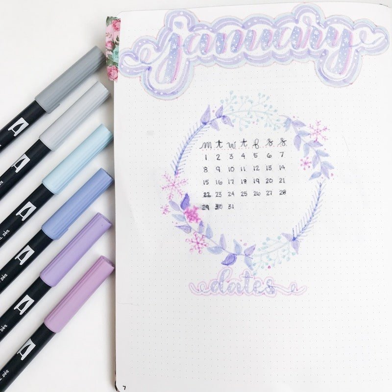 January Bullet Journal Layout 