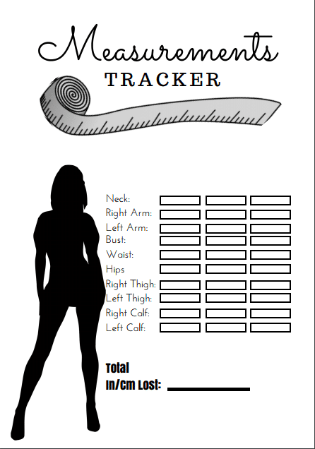 Body Measurements Tracker Printable Bullet Journal Page