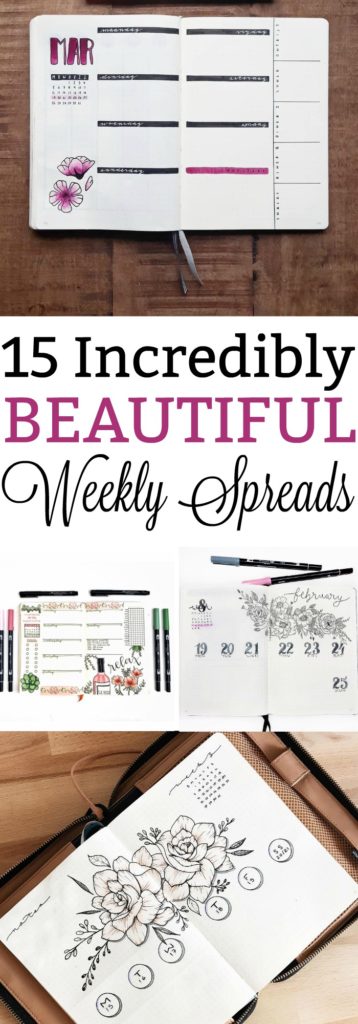 15 Incredibly Beautiful Weekly Spreads to try in Your Bullet Journal