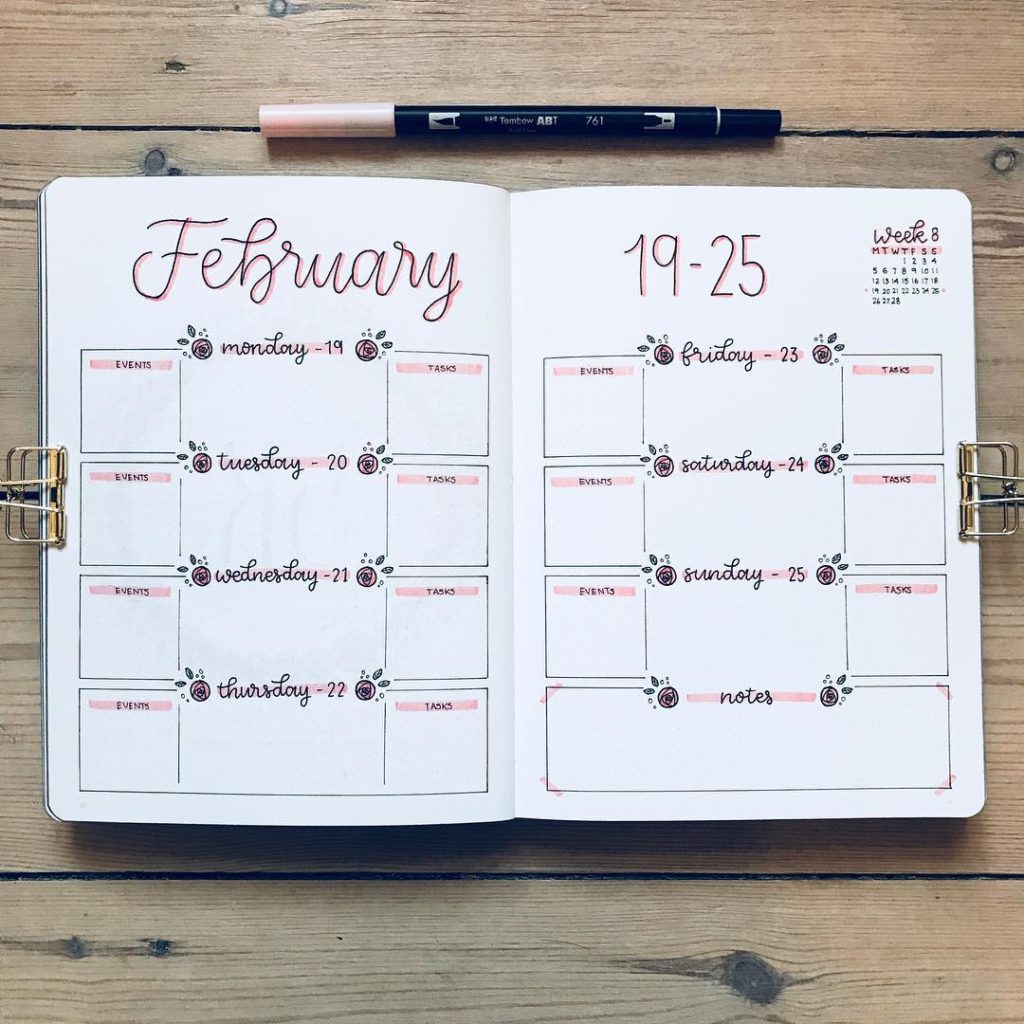 15 Incredibly Beautiful Weekly Spreads. Spread by @bujobeyond
