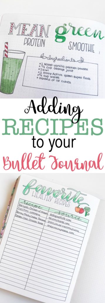 How to Add Recipes to Your Bullet Journal