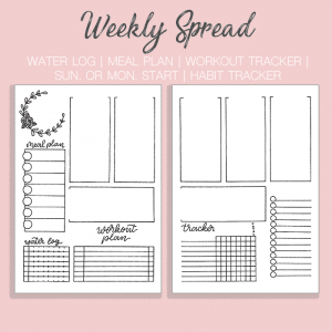 Awesome Free Bullet Journal Weekly Spread Printable ⋆ The Petite Planner