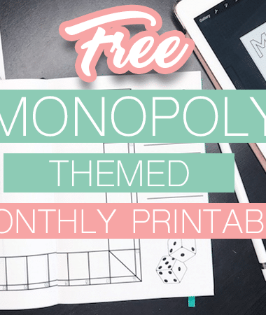 Free Printable Monopoly Bullet Journal Monthly Setup
