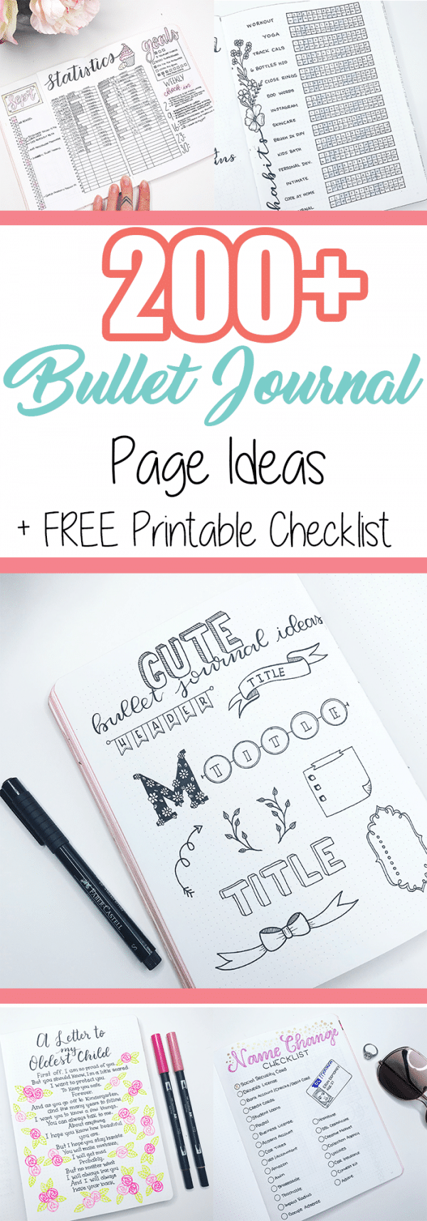 200+ Bullet Journal Ideas to Try This Year + Printable Checklist ⋆ The ...