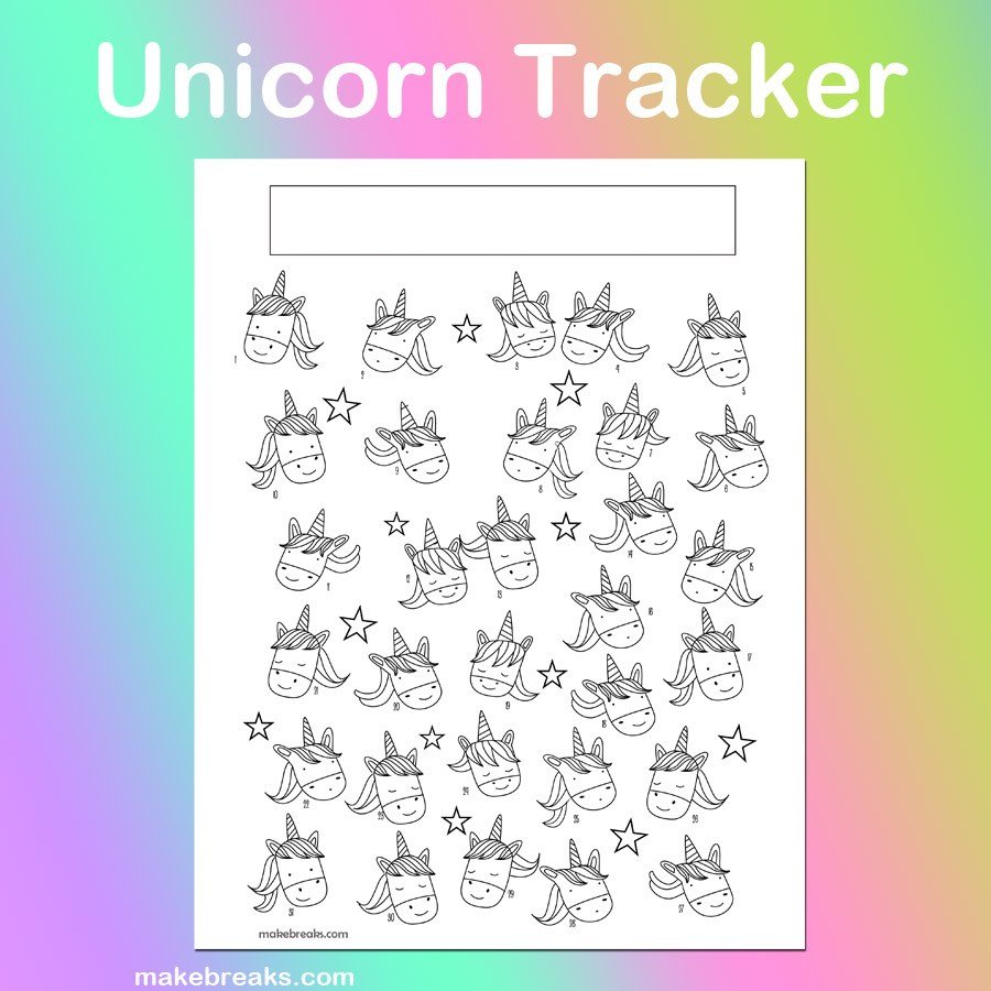 Unicorn tracker printable