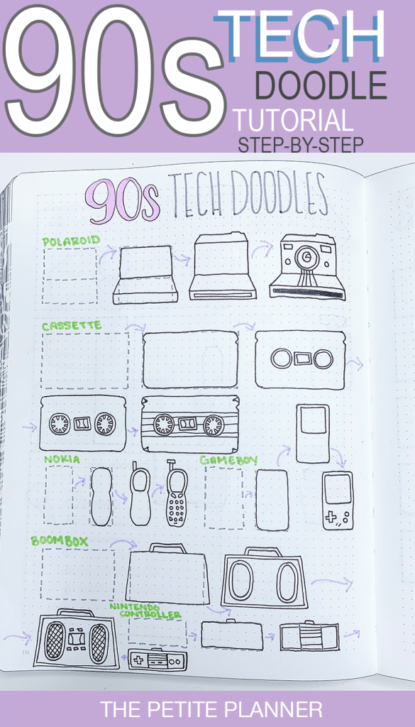 90s tech doodles tutorial step by step