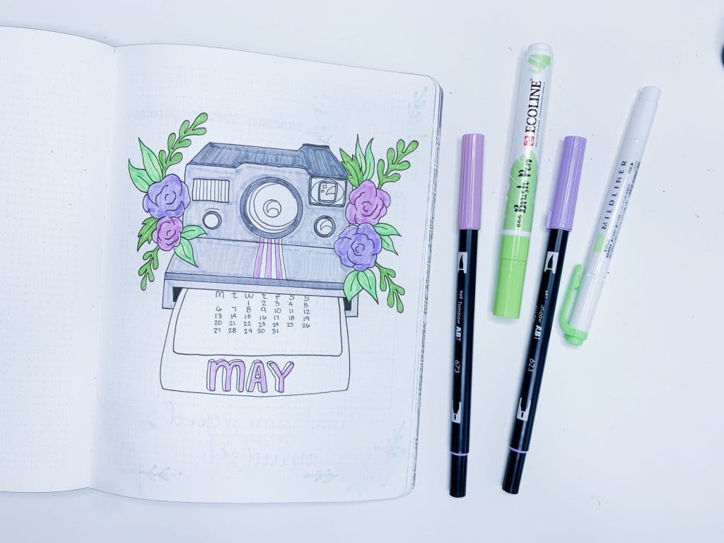 May 2019 Bullet Journal Cover Page Inspiration