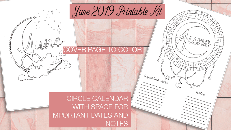 June 2019 Printable Bullet Journal Setup