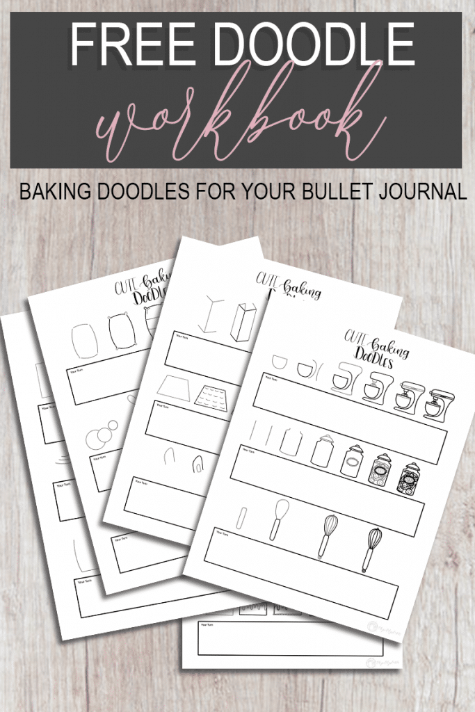 Step-by-Step Cute Baking Doodles  For Your Bullet Journal! Get Your Free Printable Workbook