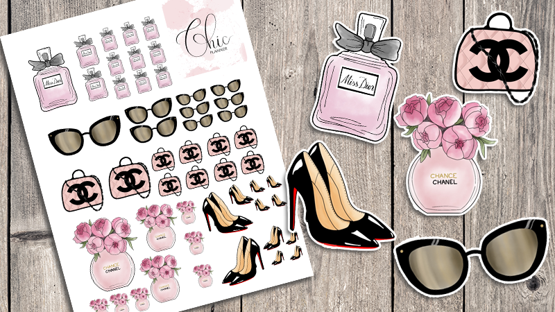 Chic Fashion Printable Planner Stickers