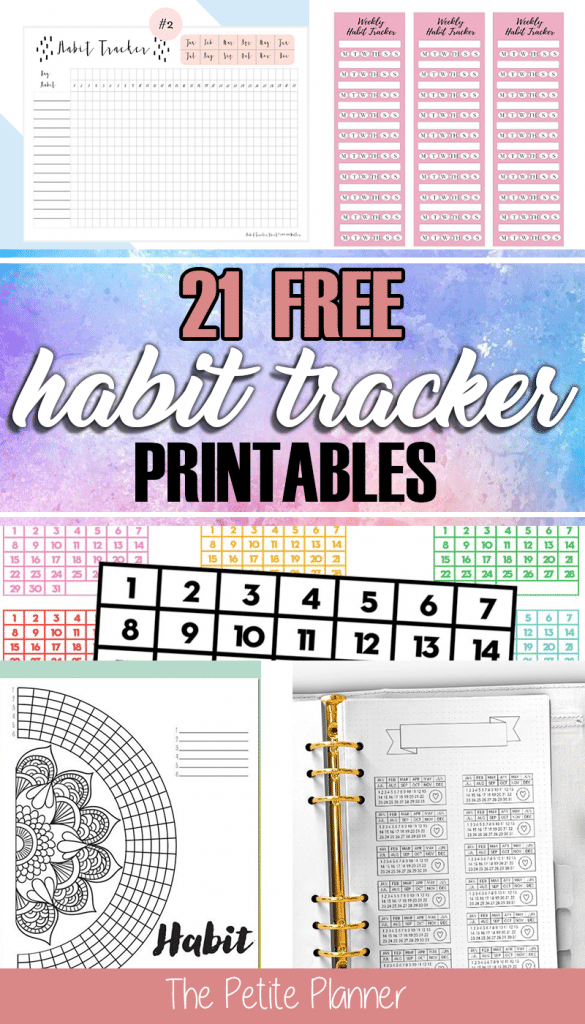 21 Free Habit Tracker Printables for your Bullet Journal or Planner. Including monthly, weekly, and annual habit trackers.