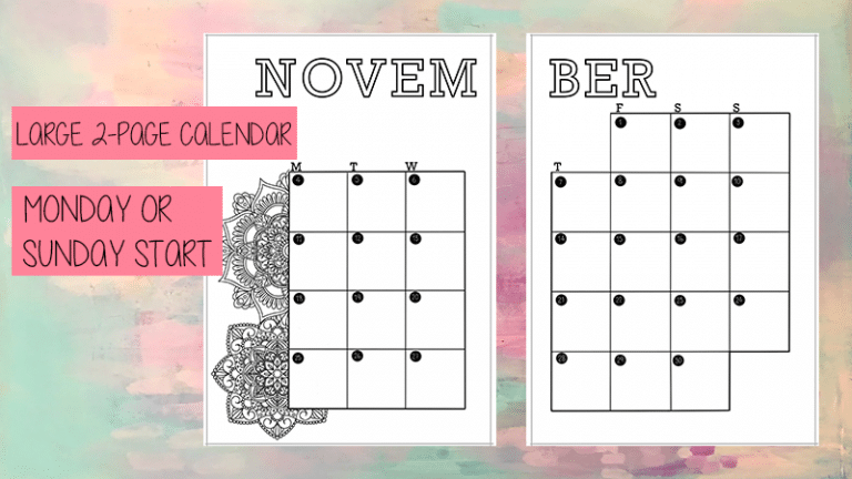 November 2019 Printable Bullet Journal Kit ⋆ The Petite Planner