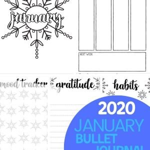 January 2020 Printable Bullet Journal Layout
