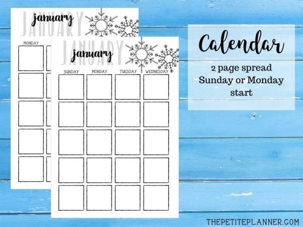 January 2020 Printable Bullet Journal Kit ⋆ The Petite Planner