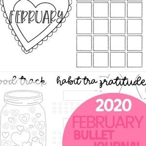 Printable Bullet Journal Layout for February 2020