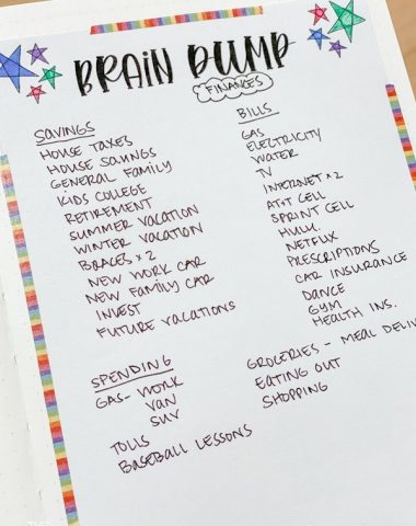 Brain Dump Bullet Journal Printable Customized with Markers and Washi Tape