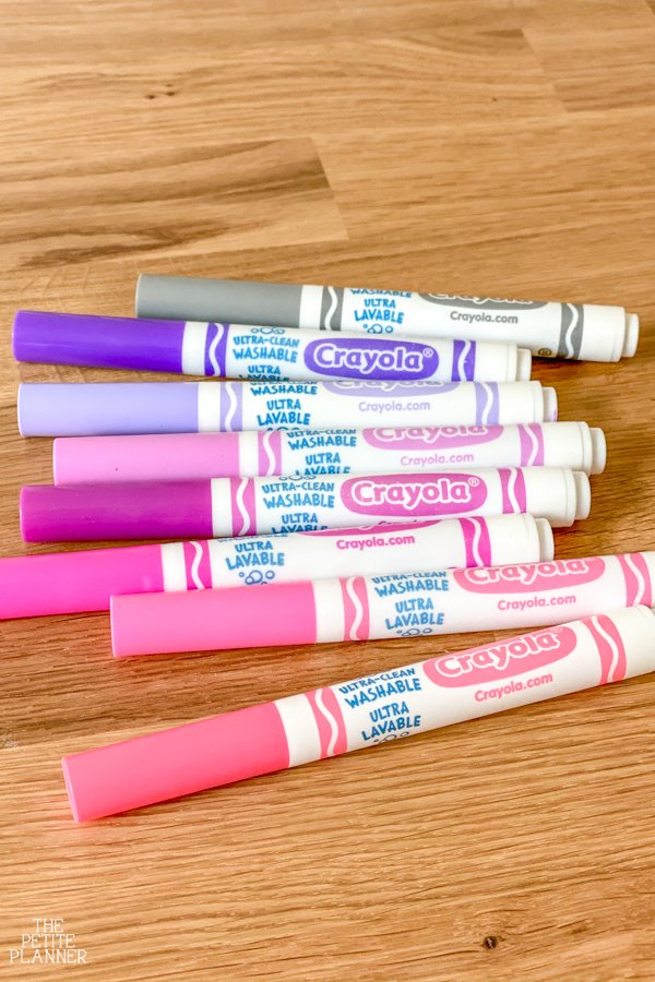 Crayola Broad Line Markers in shades of pink and purple