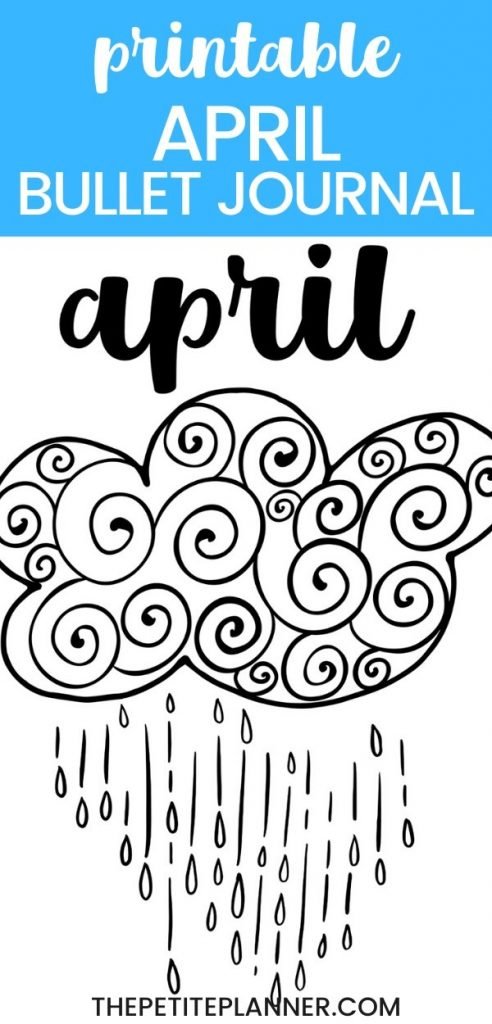 PRINTABLE April Bullet Journal Set Up (Cloud Theme ⋆ The Petite Planner