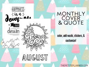 AUGUST journal theme FEAT. nature (PRINT &amp; CUSTOMIZE)