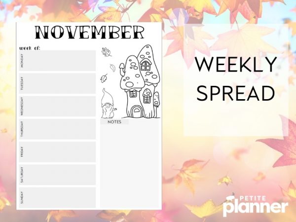 DOWNLOAD &amp; PRINT - November Bullet Journal Spread FEAT. Gnomes!