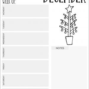Printable December Bullet Journal Spreads (Black &amp; White or Color!)