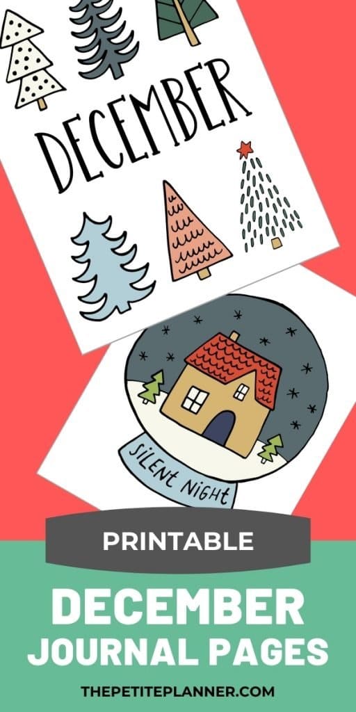 Printable December Bullet Journal Spreads (Black &amp; White or Color!)