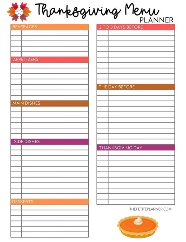 FREE Printable Thanksgiving Menu Planner! Plan your fave holiday dishes