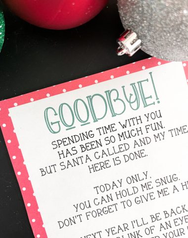 Printable Elf on the Shelf Farewell Letter
