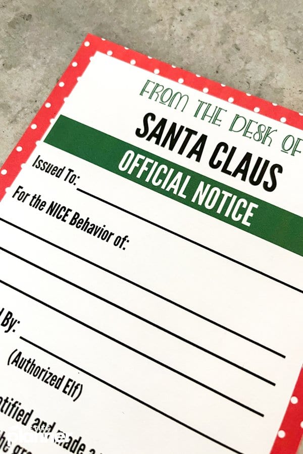 Printable Elf Warning Letter