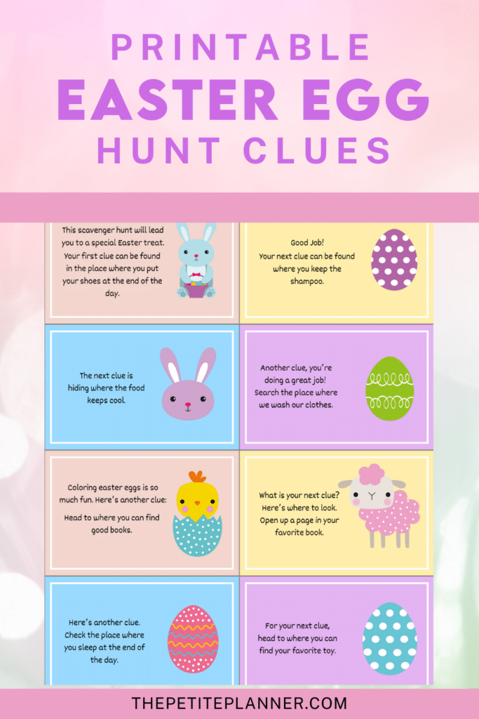 Printable Easter Scavenger Hunt Clues
