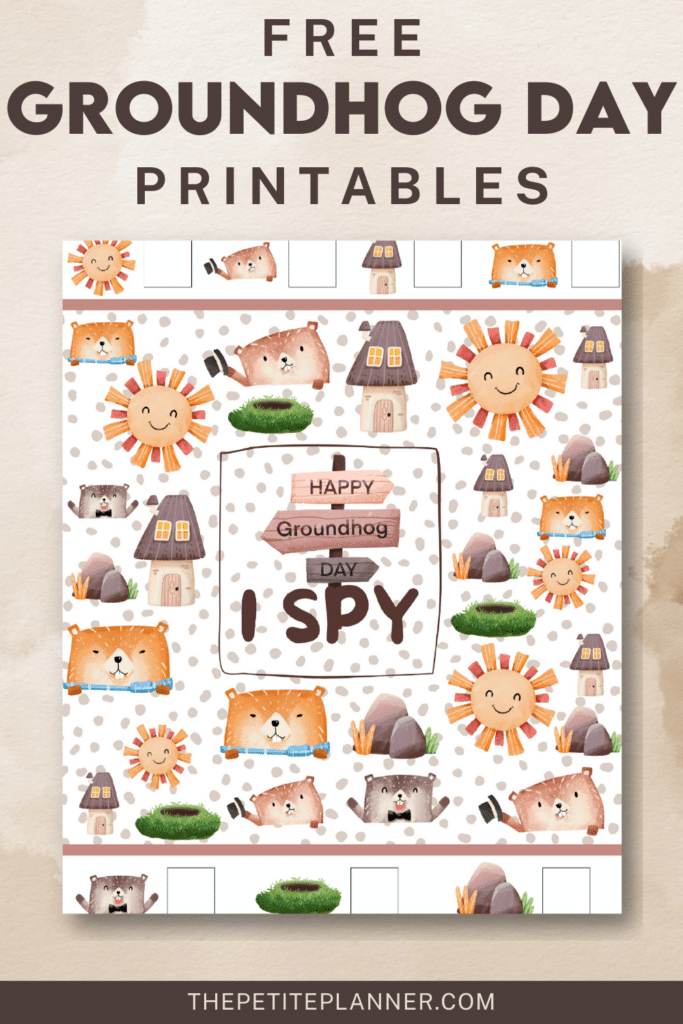 Cute Groundhog Day Worksheets - I Spy Game