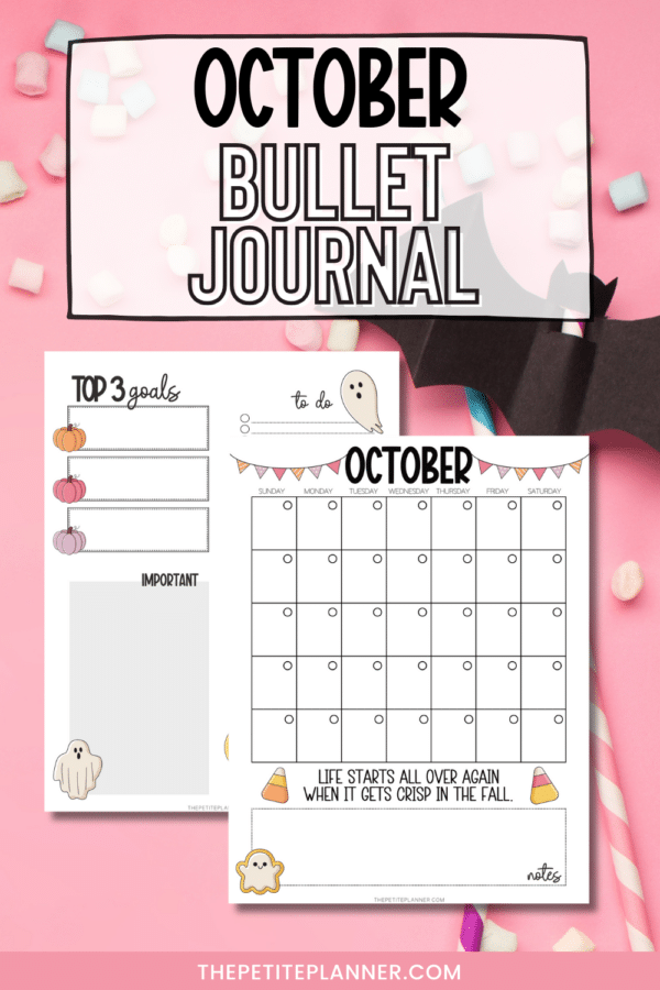 Printable October Planner Pages (Calendar, Habit Tracker)