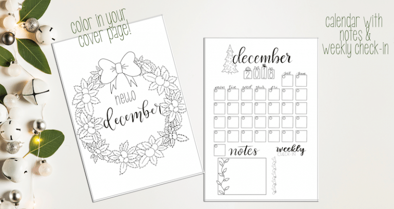 December 2018 Printable Bullet Journal Setup ⋆ The Petite Planner